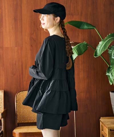 【紫外線防止】【UVカット】 WEB限定5点セット　キャップ付きUVカットタンキニ+ティアードラッシュセット水着【BeachQueen(ビーチクイーン）】