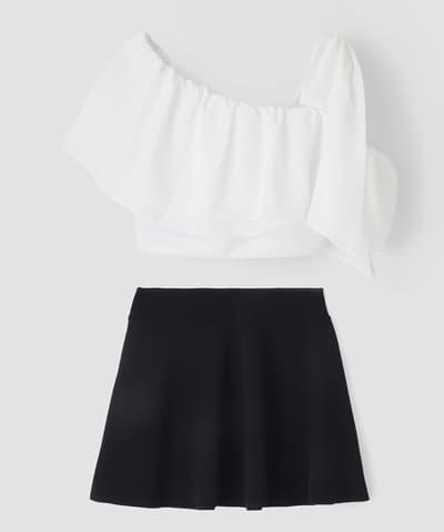 【2026年新作】ビックリボンワンショルダーフリルスカート3点セット【Beach Queen（ビーチクイーン）】