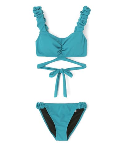 【2026年新作】ジャガードギャザーデザインバックリボンビキニ【Beach Queen（ビーチクイーン）】