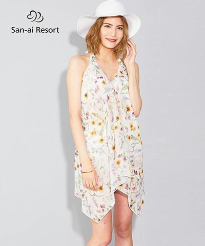 【2020年新作】【San-ai　Resort】Primavera Liberty Fabric パレオ 単品 M
