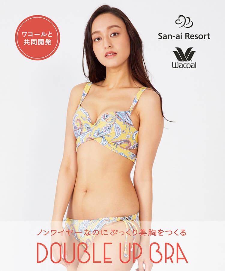 【San-ai Resort】Vintage　Print　ダブルアップ　クロス ビキニ M1/M2/L1