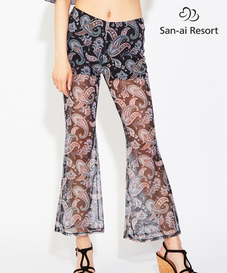 【SALE】【San-ai Resort】Vintage　Print　ペイズリー柄ロング パンツ M