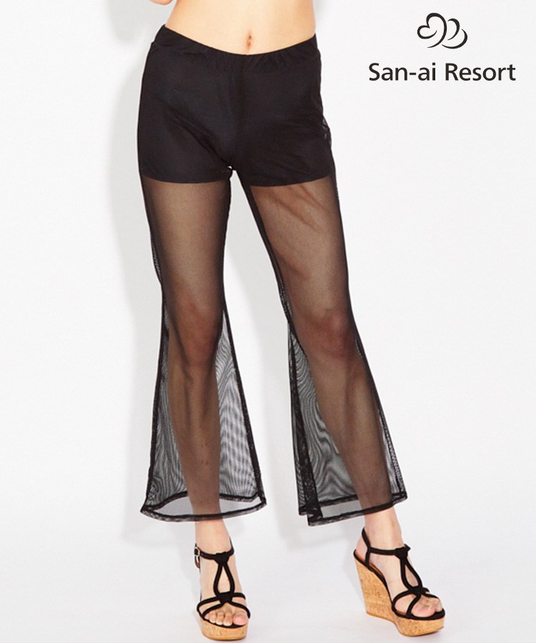 【SALE】【San-ai Resort】無地メッシュロング パンツ M
