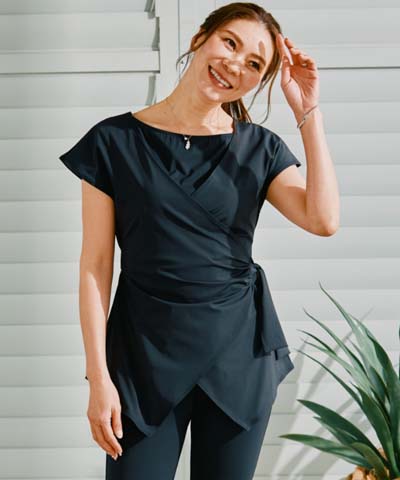 【雑誌ELLE6月号掲載】【大日方久美子×Reir】【UPF50+】【水陸両用】　レイヤードトップスセット　　M・L　【Reir（レイール）】