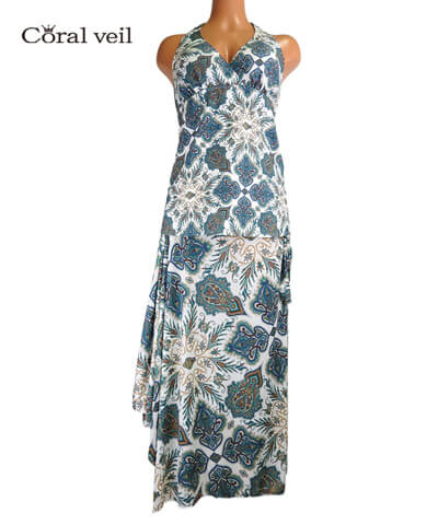 【Coral veil】Lady　Paisley（Liberty Fabric）　ドレス3点セット 水着 9M/11L