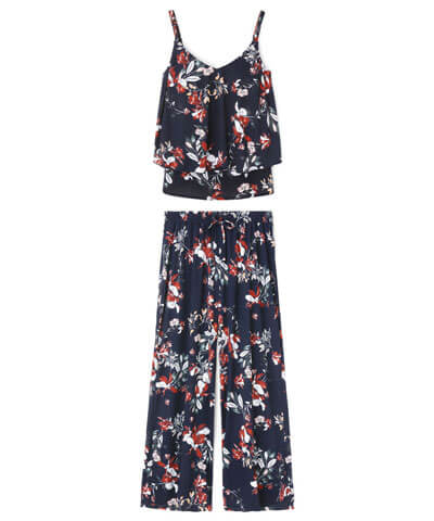 【SALE】ロングパンツセット水着　13L・15L【Coral veil（コーラルヴェール）】