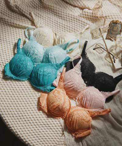 【northerly bra フィットシリーズ 谷間メイク】　カシュクールレースモールド　ブラジャー＆ショーツSet　B～Fカップ 【northerly】