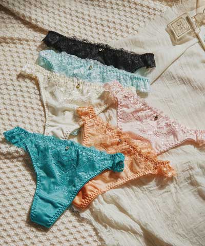 【northerly bra フィットシリーズ 谷間メイク】　カシュクールレースモールド　Tバックショーツ　M 【northerly】