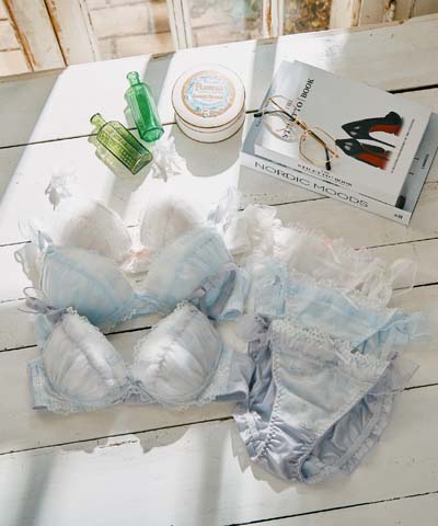 【SALE】スウィートフラワープリントシフォンブラジャー＆ショーツセット 【northerly】