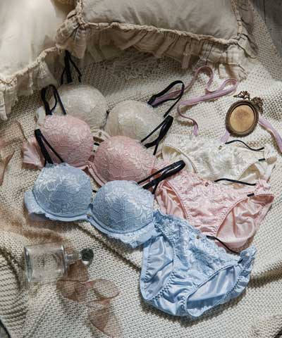 【northerly bra フィットシリーズ 谷間メイク】　Wストラップ　ブラジャー＆ショーツSet　B～Fカップ 【northerly】