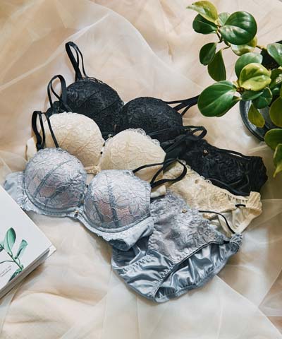 【northerly bra フィットシリーズ 谷間メイク】 Wストラップ ブラジャー＆ショーツSet B～Fカップ 【northerly】