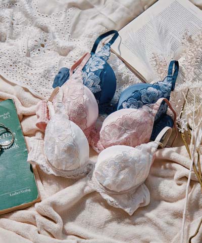 【SALE】ガーデンレースサテンブラジャー＆ショーツセット 【northerly】