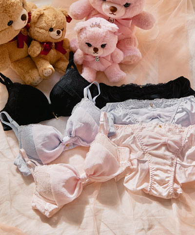 【WEB限定】リボンスパークルブラジャー＆ショーツセット  【northerly】