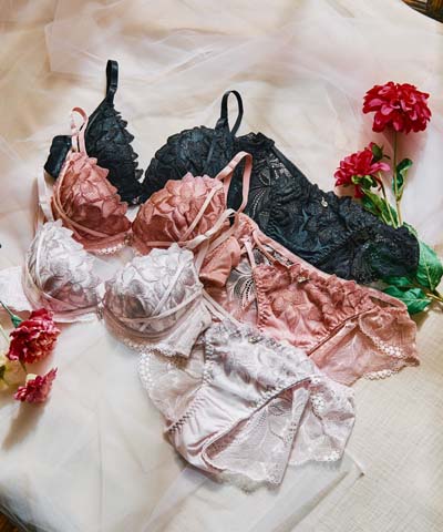 レディアントペダルブラジャー＆バックレースショーツセット 【northerly】