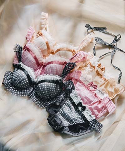 【WEB限定】ガーリーギンガムチェックブラセット  【northerly】