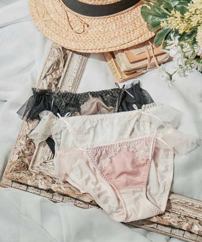 【SALE】【northerly bra フィットシリーズ 楽盛りフィット】　楽盛りチュールベール　ノーマルショーツ単品　M/L【northerly】