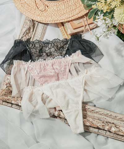 【SALE】【northerly bra フィットシリーズ 楽盛りフィット】　楽盛りチュールベール　Tバックショーツ単品　M/L【northerly】