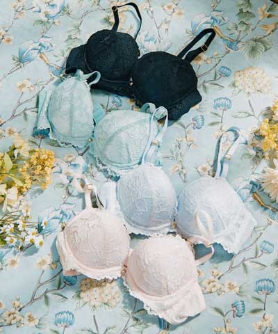 新色WH×ブルー・ピンク入荷！ブラック・ ミント再入荷【northerly bra フィットシリーズ 楽盛りフィット】　ストレッチレース　ブラジャー単品　B～Fカップ　【northerly】