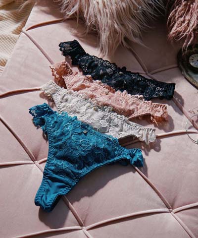 ★ちーちょろすさんご紹介アイテム★【新色グレー、ブラック×ピンク、ブルーグリーン】【northerly bra フィットシリーズ 楽盛りフィット】　ストレッチレース　Tバックショーツ2WAY単品　M/L　【northerly】